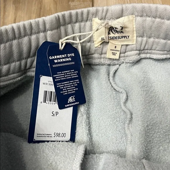 SURFSIDE SUPPLY garment dye fleece jogger pants high rise gray size small NEW